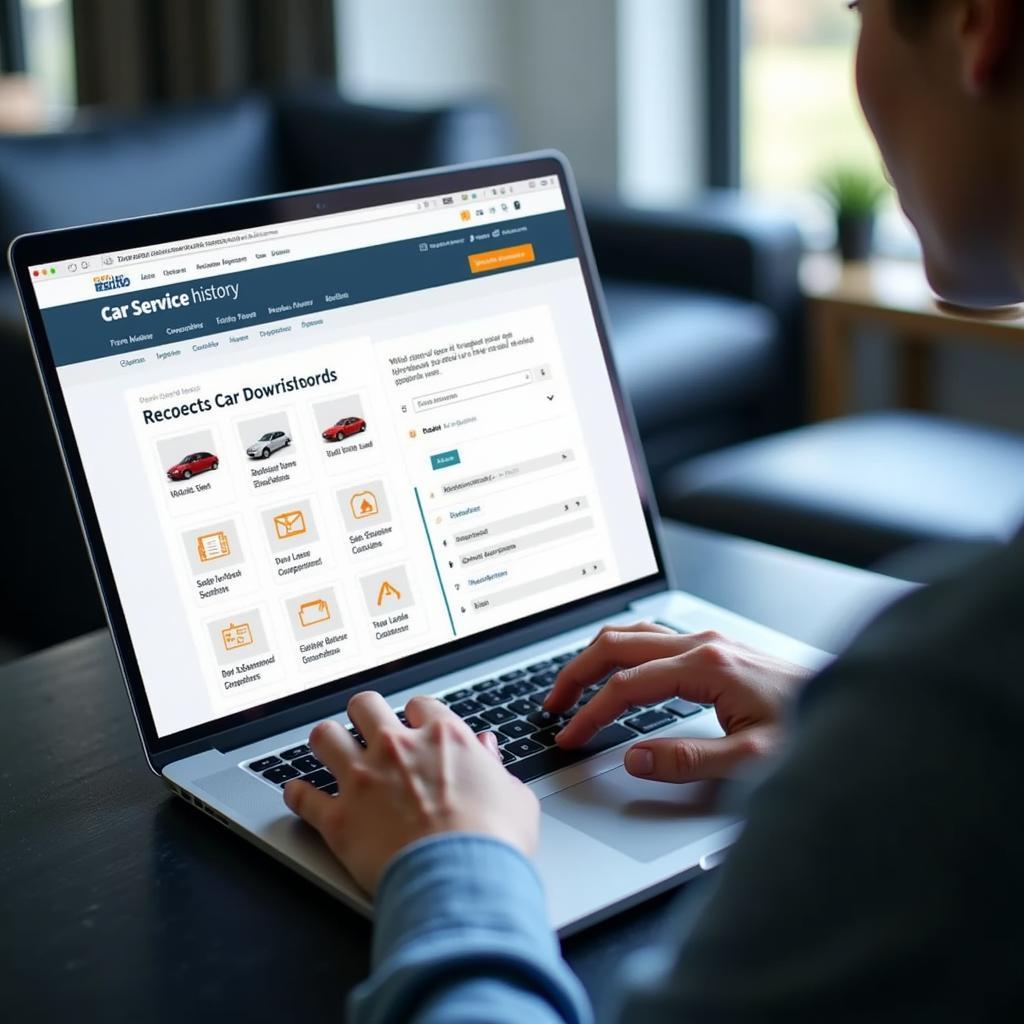 Accessing car service history database online