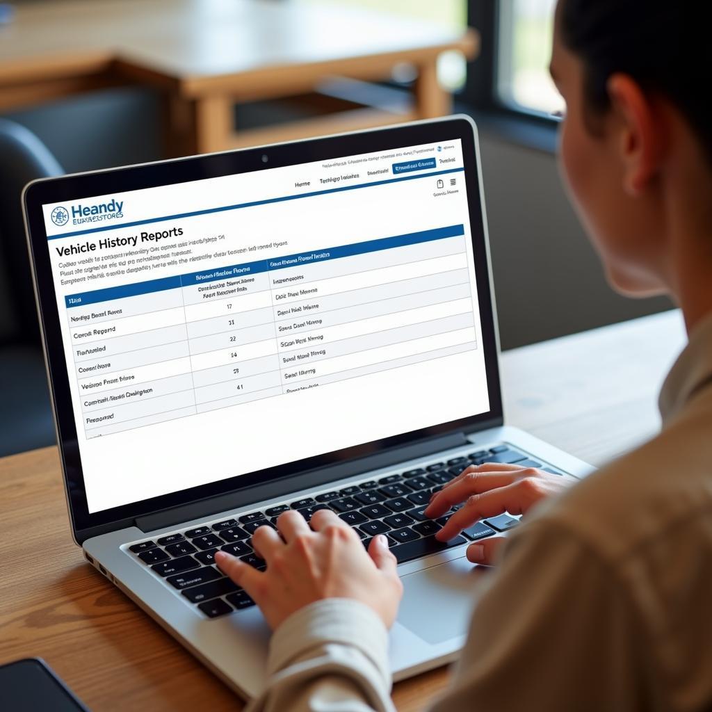 Accessing an online vehicle history report