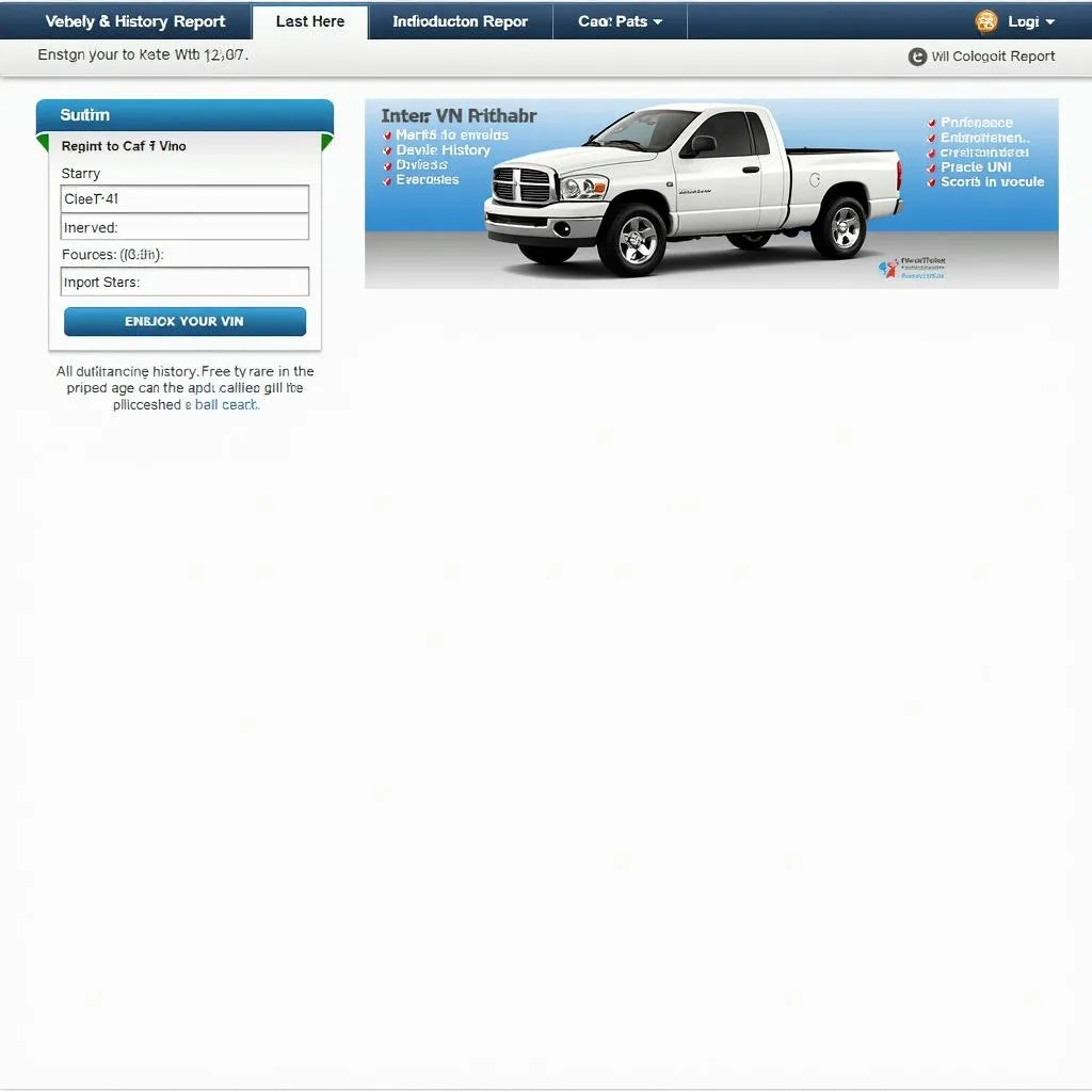 Online Vehicle History Report Website