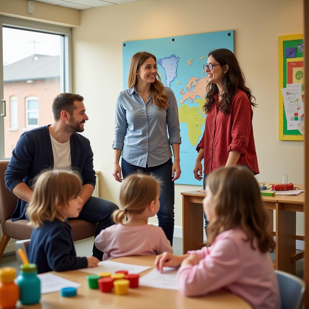 Parents Visiting Child Care Center