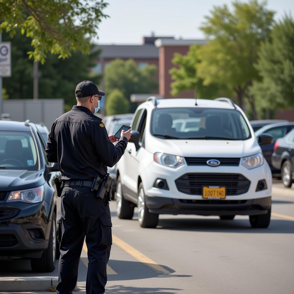 Parking Enforcement Officer with LPR Technology