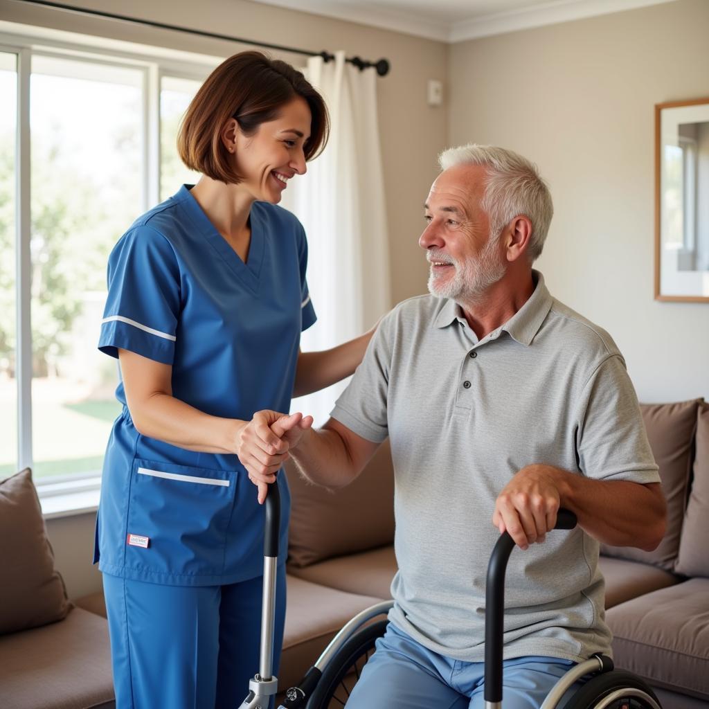 Perth Home Care Caregiver Assisting Senior Man