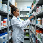 Pharmacy Technician Organizing Medications