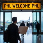 Passengers arriving at PHL Airport being greeted by a professional chauffeur