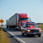 Pilot Car Escorting Truck