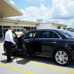 Pre-booked car service waiting at Orlando International Airport.