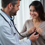 Woman receiving a check-up