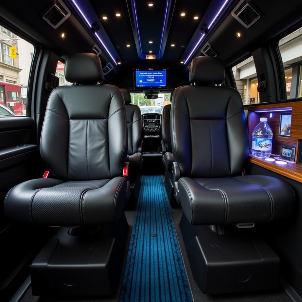 Interior of a private car service from LGA to Times Square.