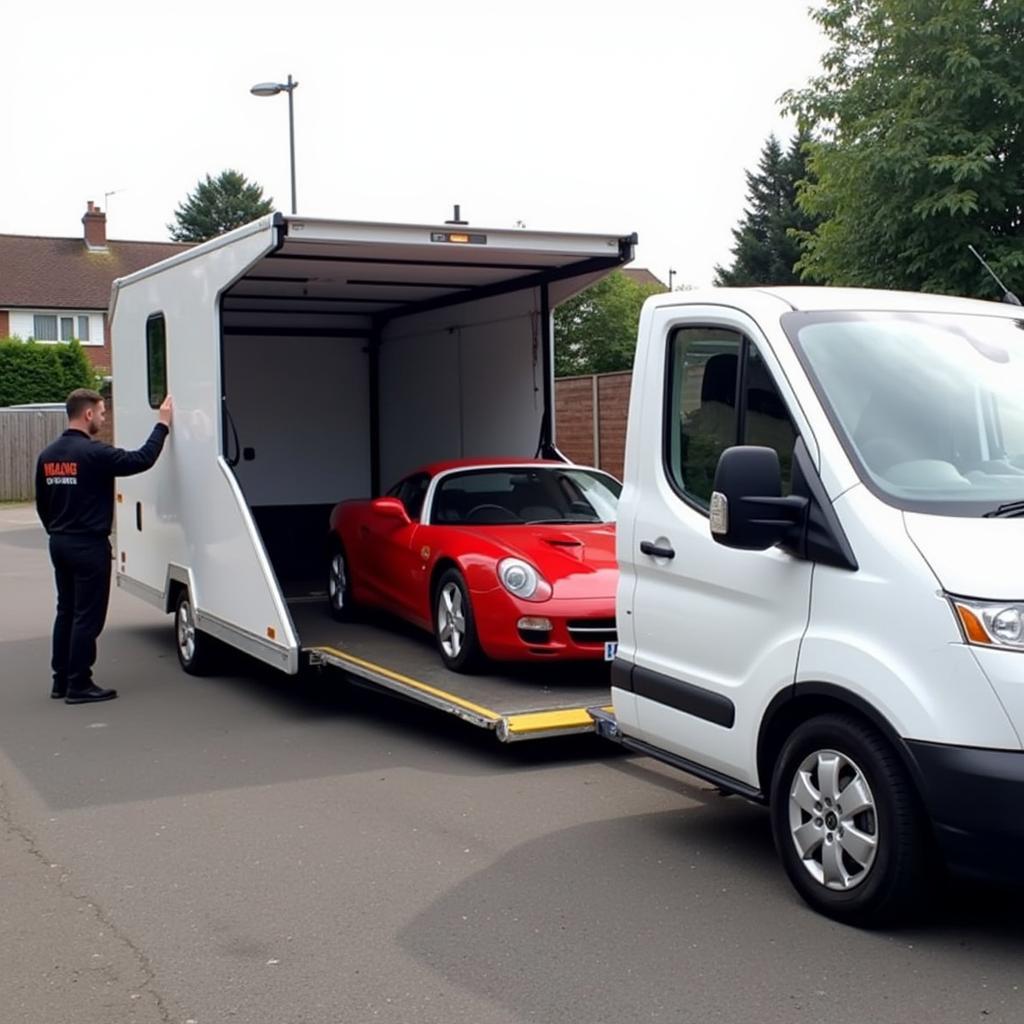 Car being collected by a professional service in Essex