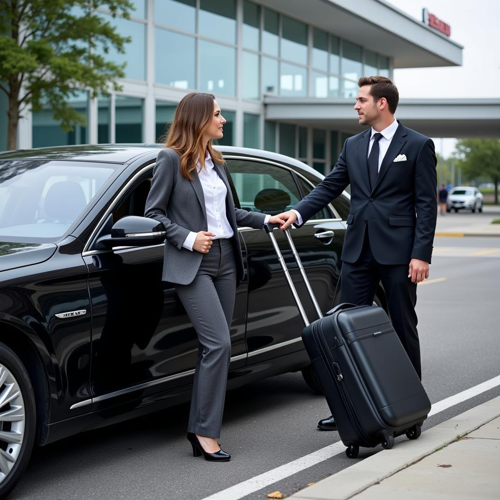 Professional Chauffeur Assisting Passenger