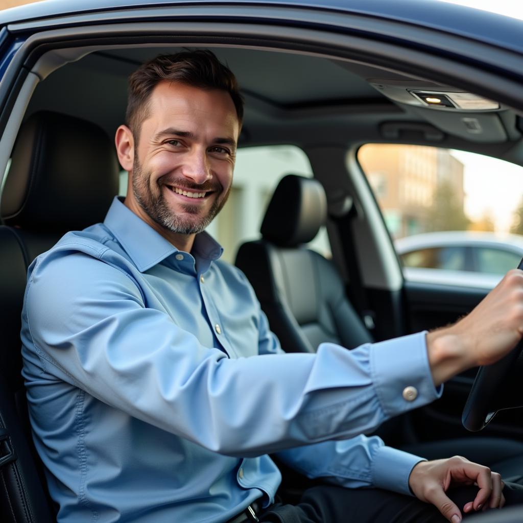 Professional Driver in Car