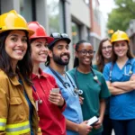 Diverse Group of Public Service Professionals