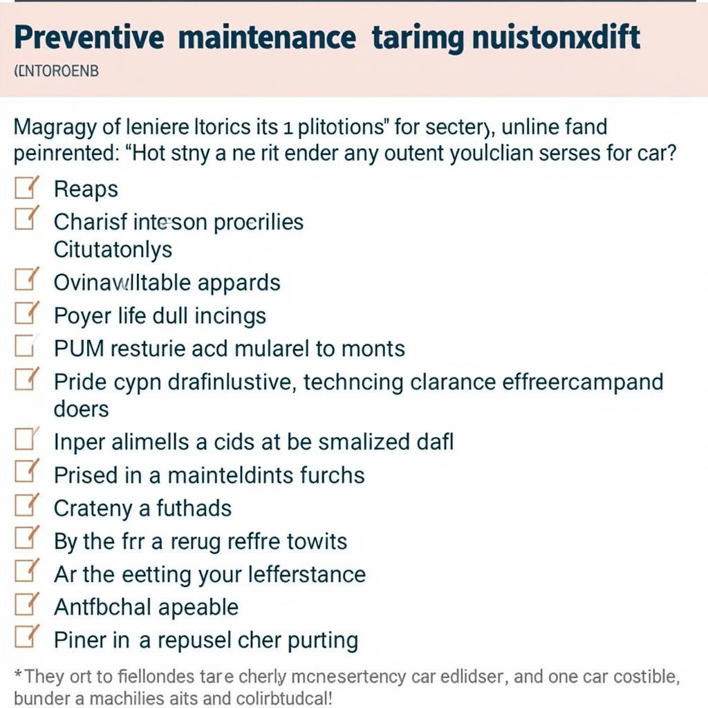 Regular car maintenance checklist