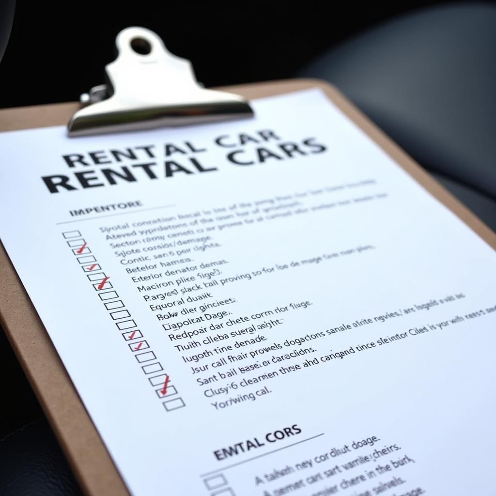 Rental Car Inspection Checklist 