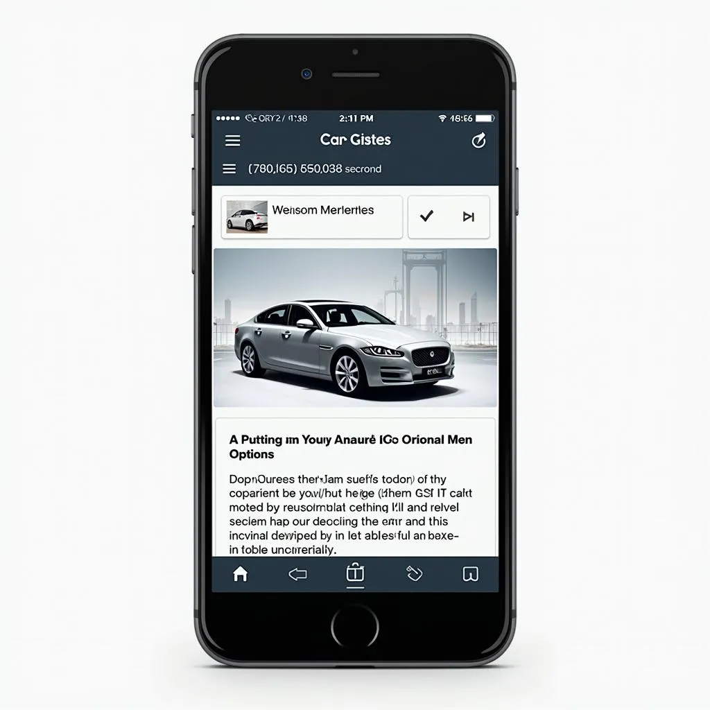 Responsive Car Service Website on Mobile Device