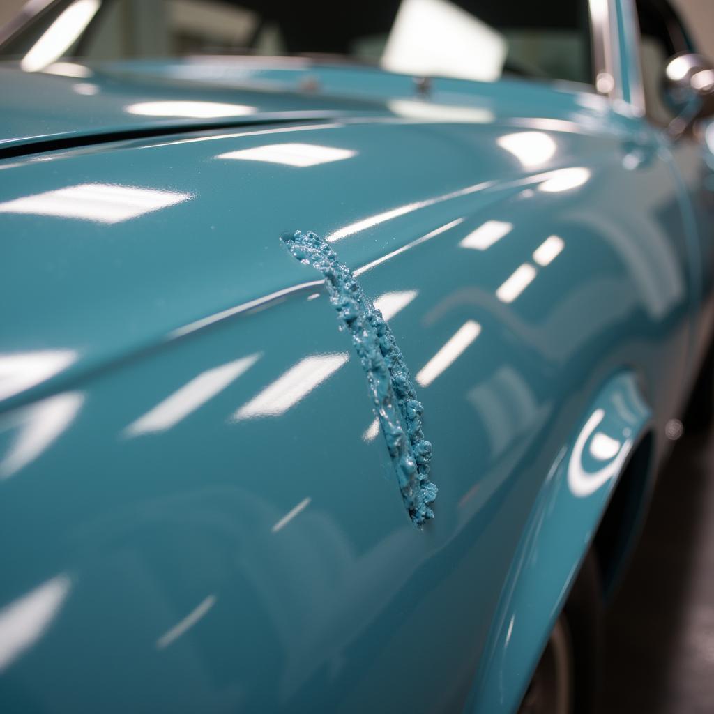 Restored Car Paint Closeup