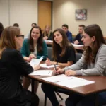 Students Reviewing Resumes with Advisor