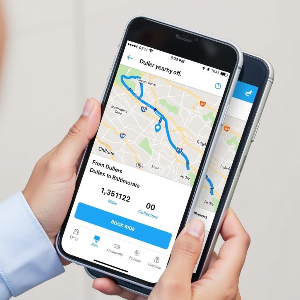 Using a ride-hailing app to book car service 