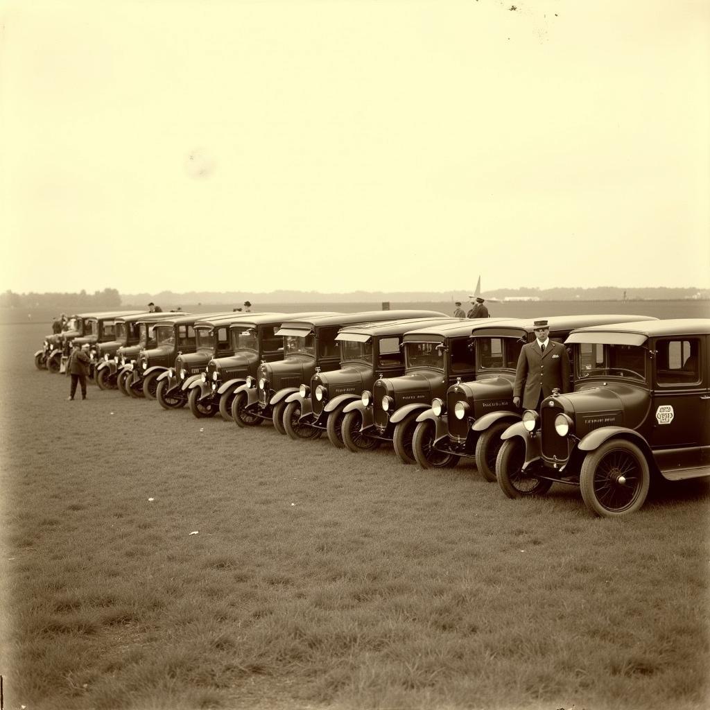 Royal Mail Vans at Airfield