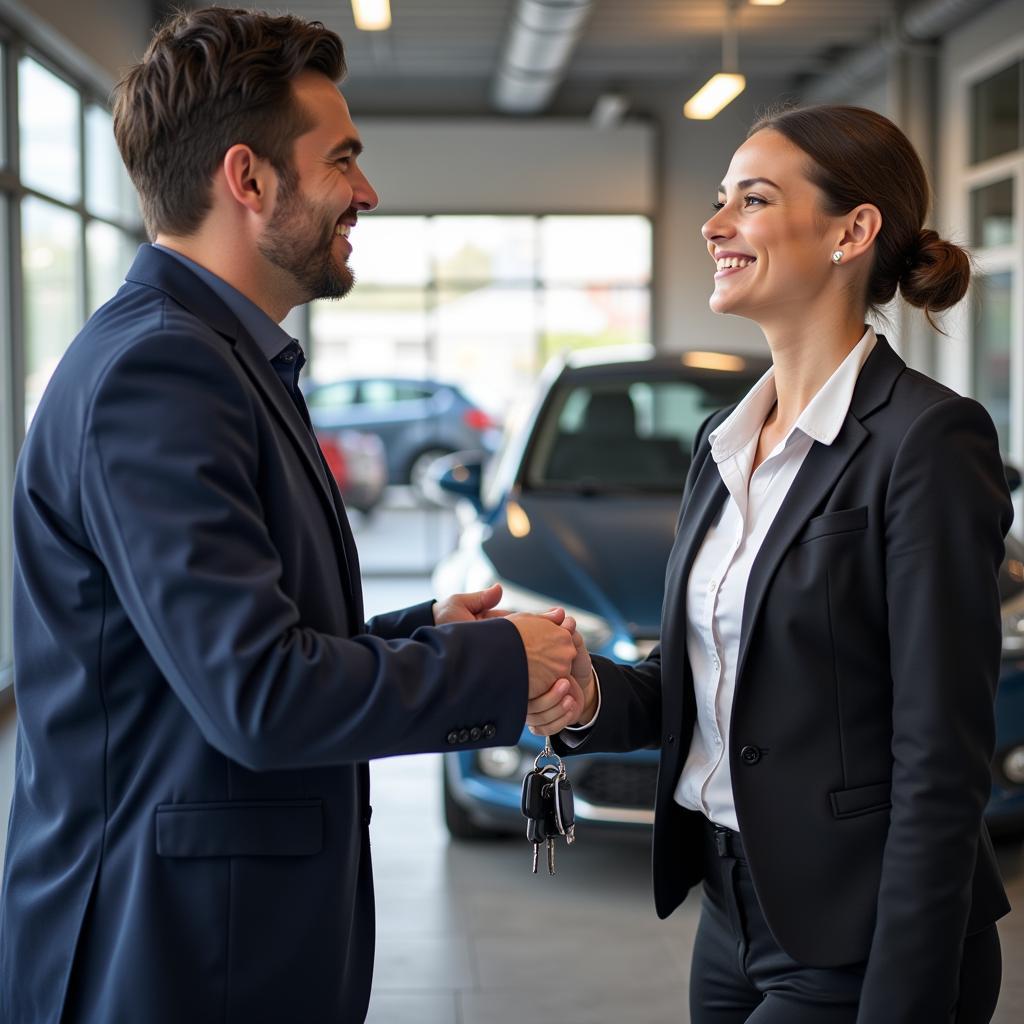 Satisfied Customer Receiving Car Keys