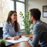 Security Service FCU loan officer discussing options with a client