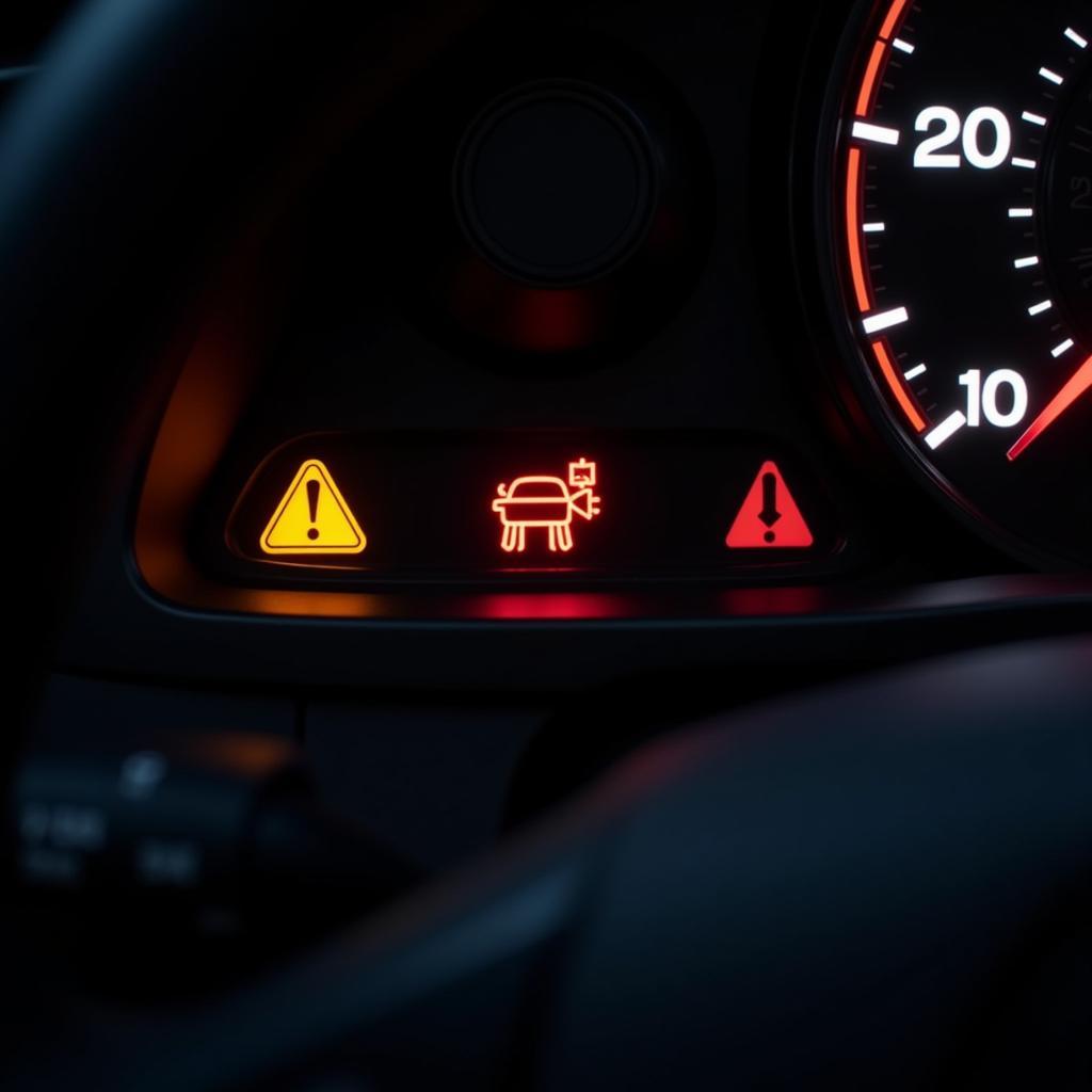 Sedan Car Dashboard Warning Lights