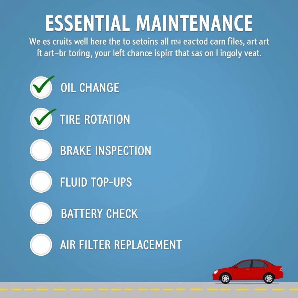 Sedan Car Maintenance Checklist