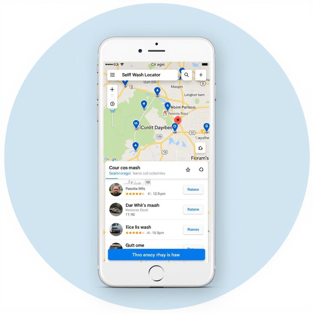 Self-service car wash locator app screenshot