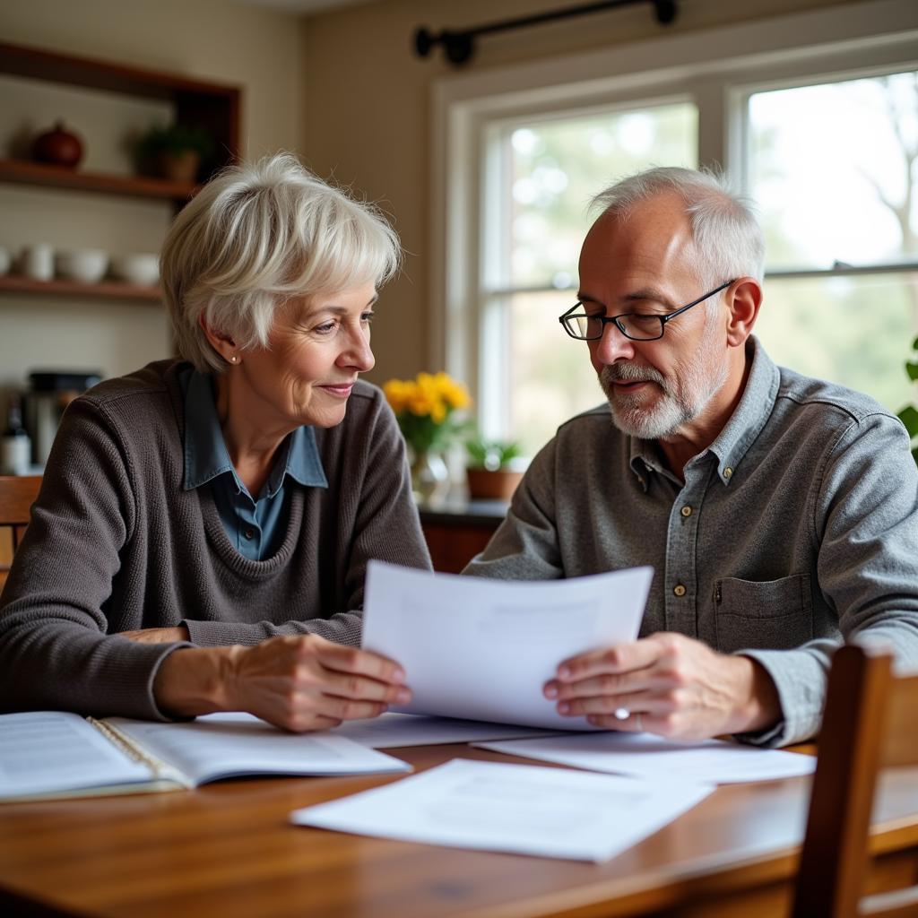 Senior Couple Discussing Care Options 