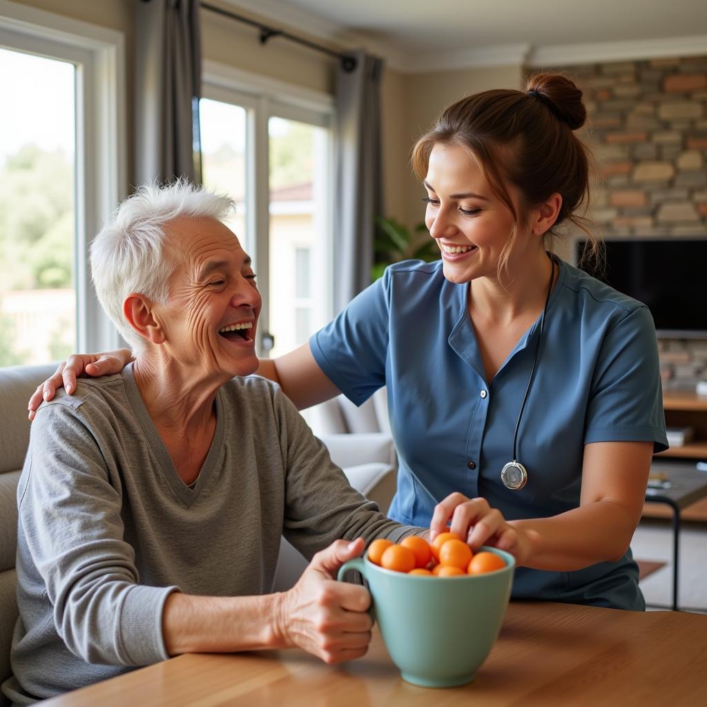 Senior receiving home care in Camarillo