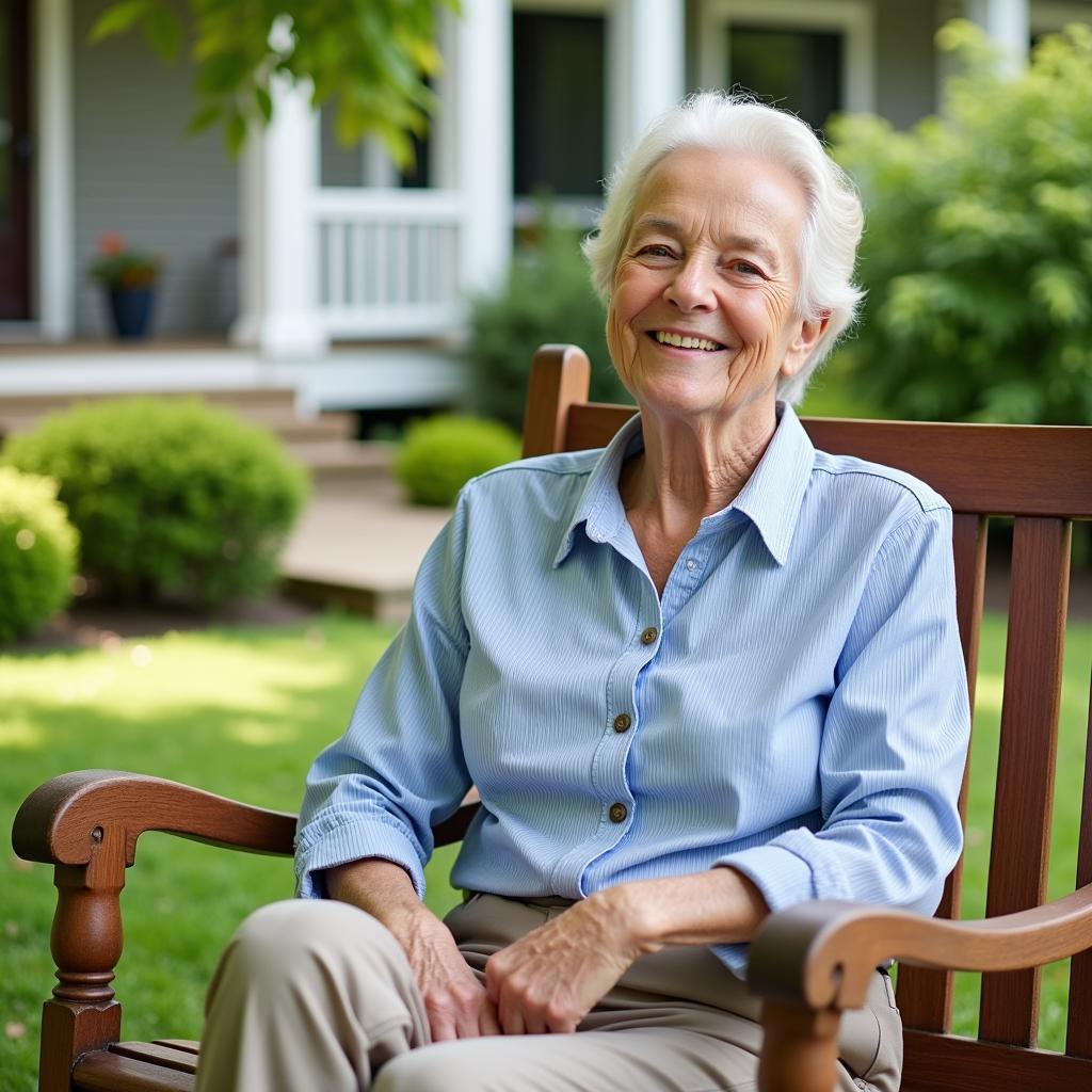 Senior enjoying a well-maintained lawn