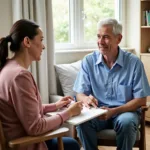 Senior Citizen Meeting with a Caregiver