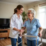 Senior Receiving Home Care Assistance