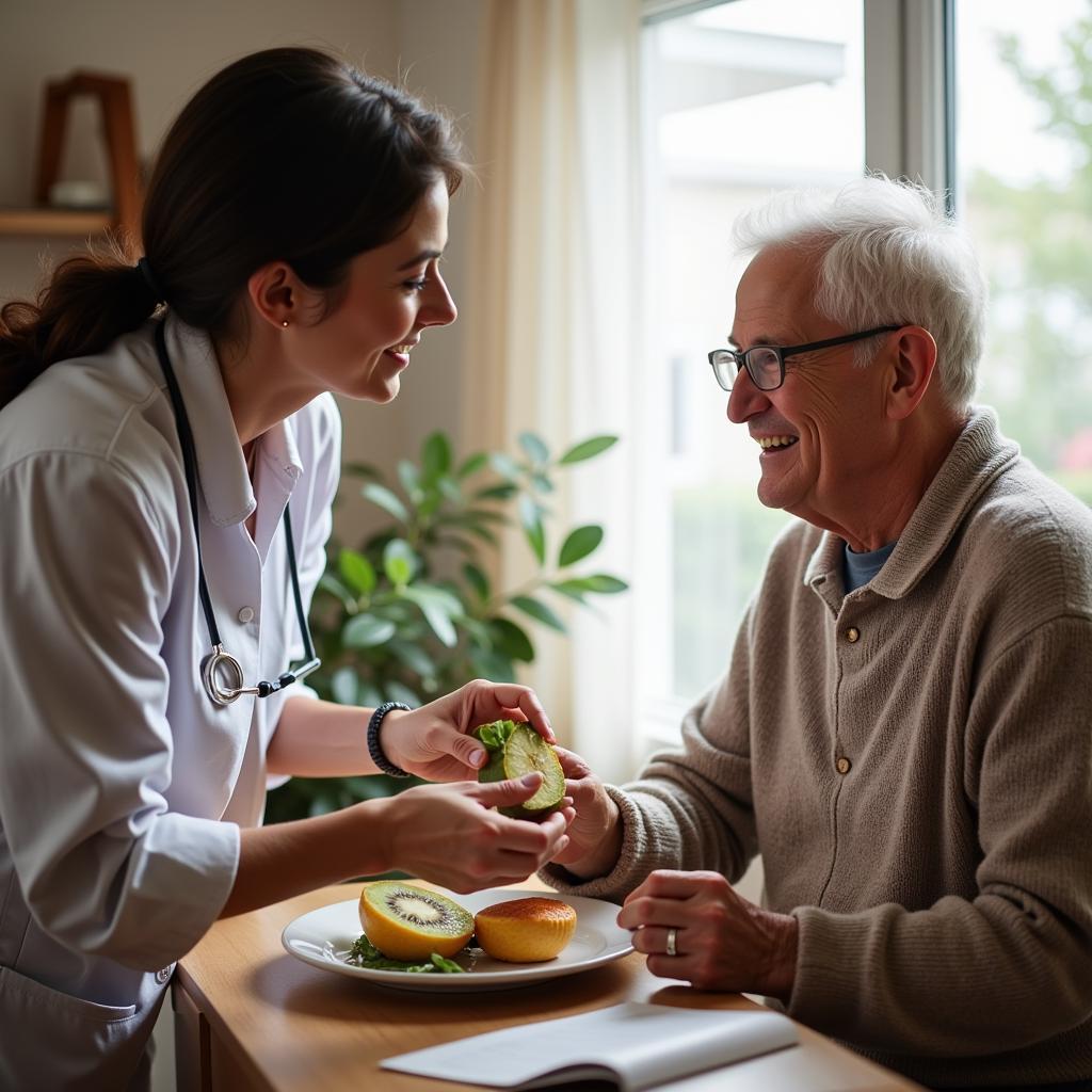 Senior Citizen Receiving Nutrition Counseling