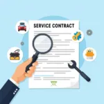 Car service contract illustration