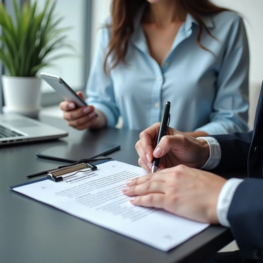 Signing a Mercedes Loan Car Agreement