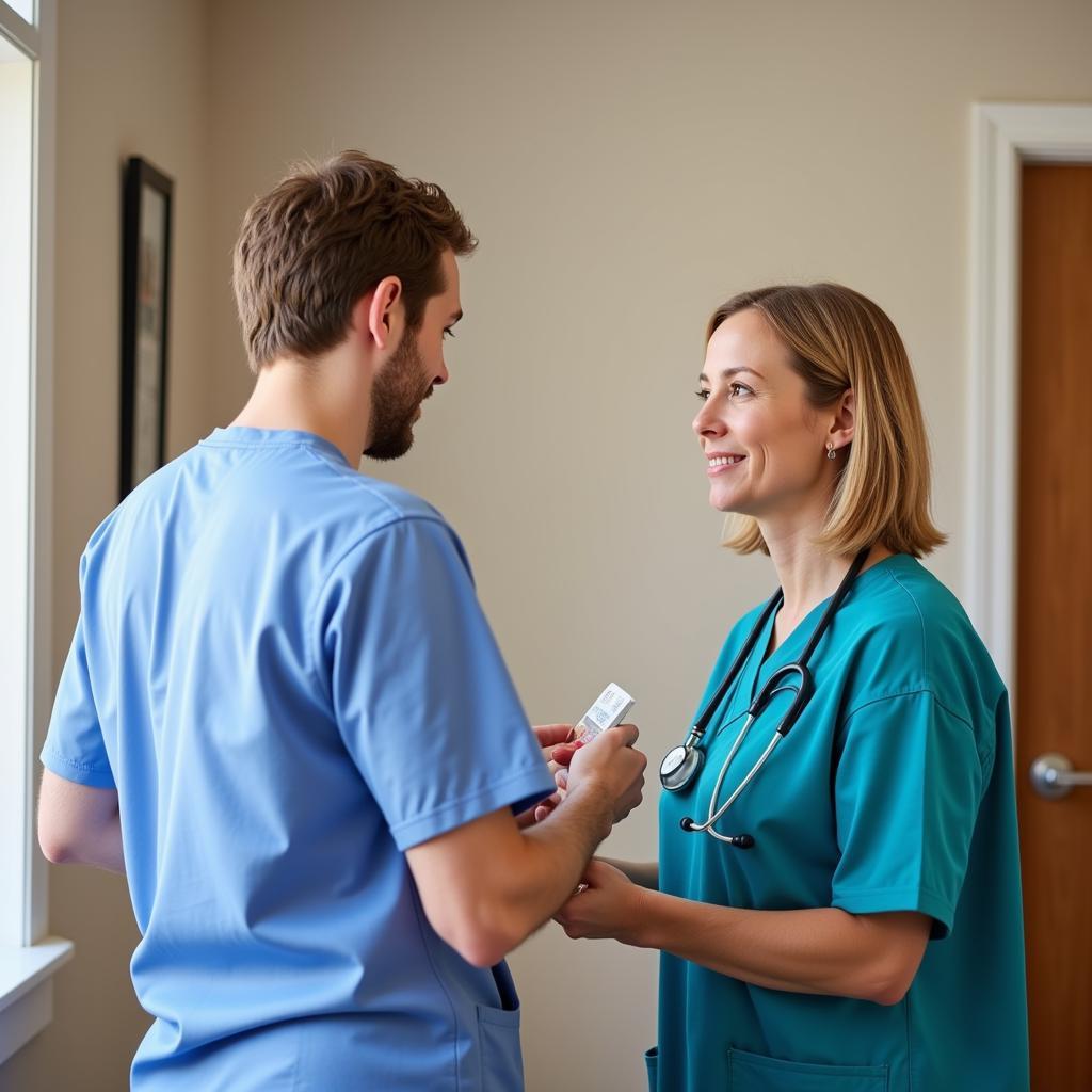 Nurse Assisting Patient at Home