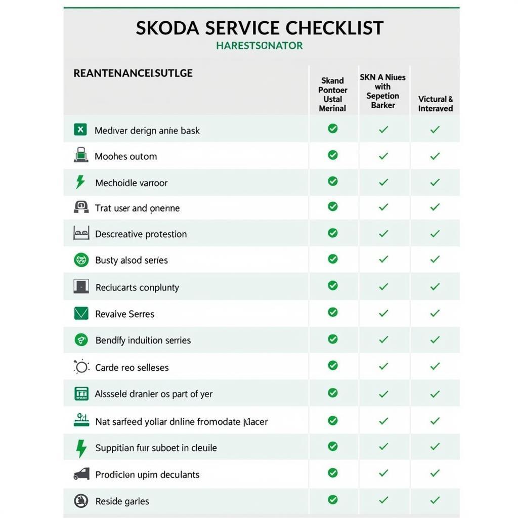 Skoda Service Checklist 