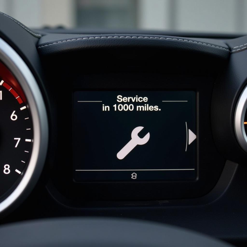 Service message displayed on the dashboard of a 2017 Smart Fortwo