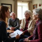 Social worker conducting a home visit