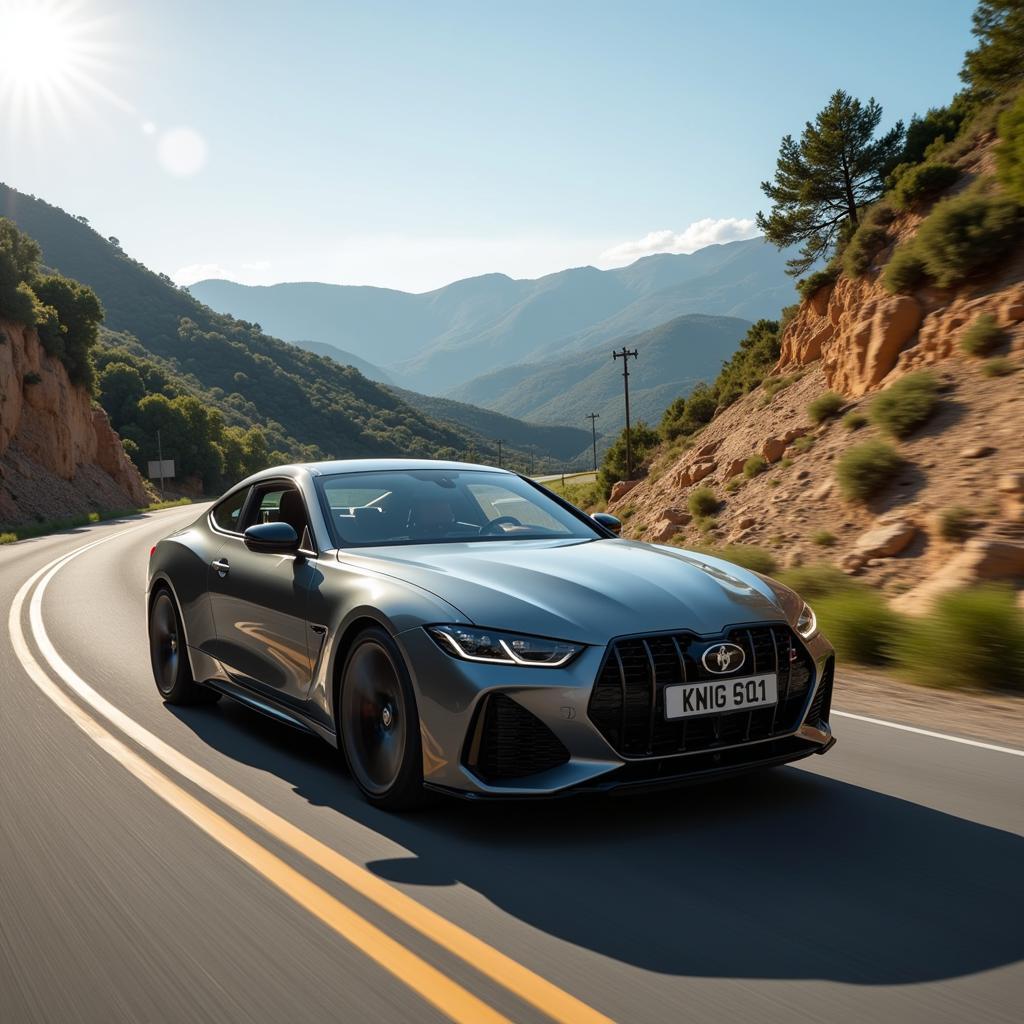 Modern Car on a Scenic Spanish Road