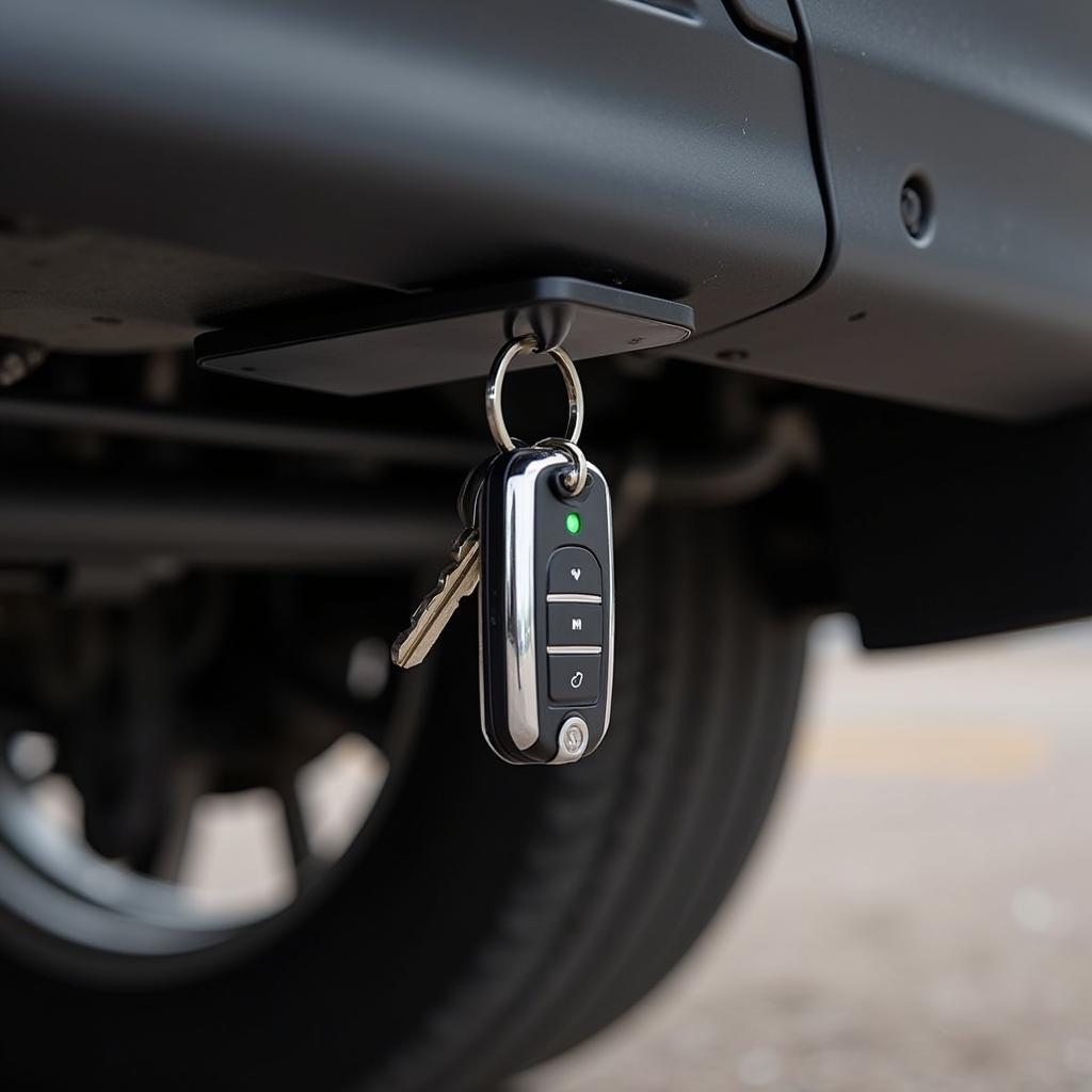 Spare Car Key Hidden in Magnetic Key Holder