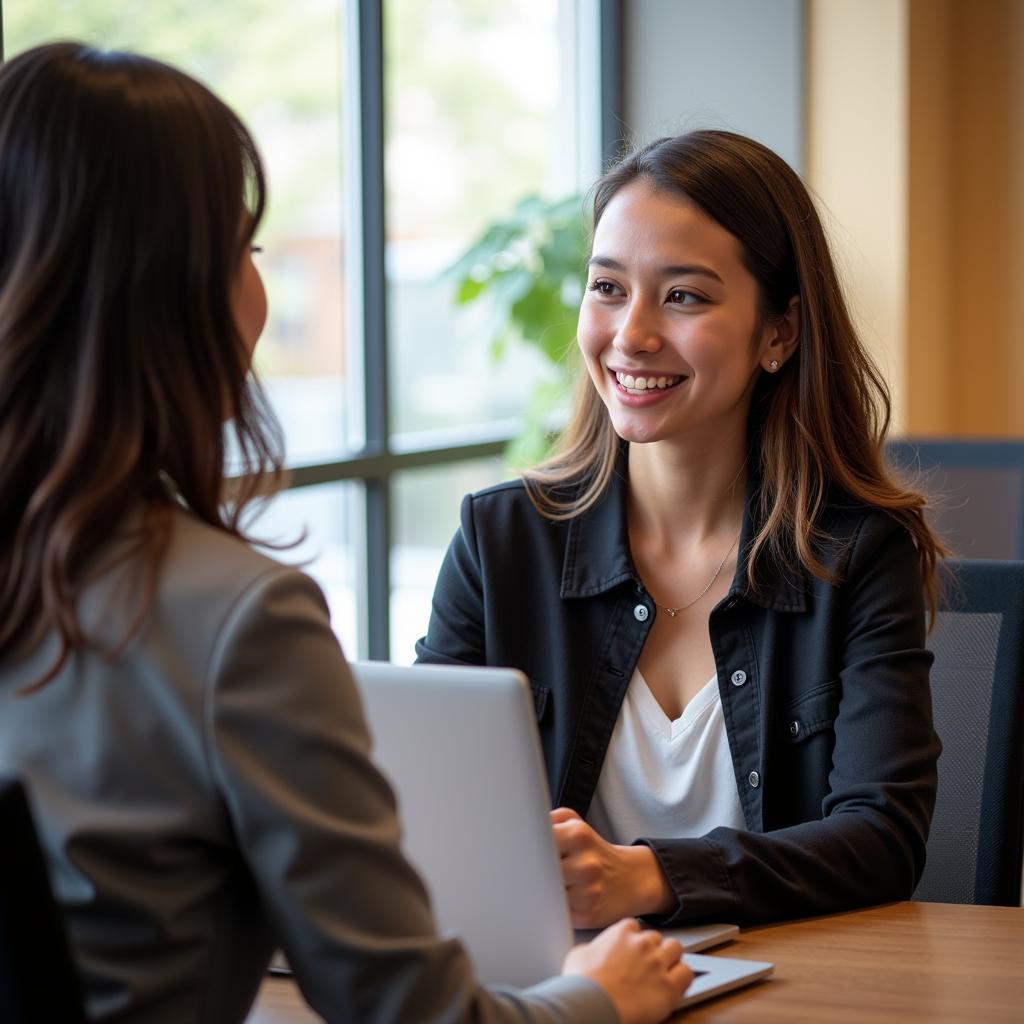 Student Receiving Career Advice