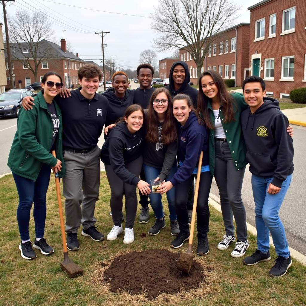 Students Celebrating the Success of their Community Project