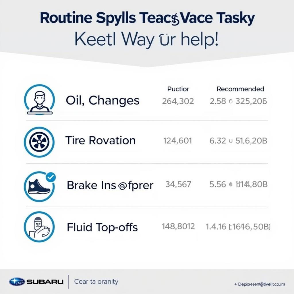 Routine Maintenance Checklist for Subaru