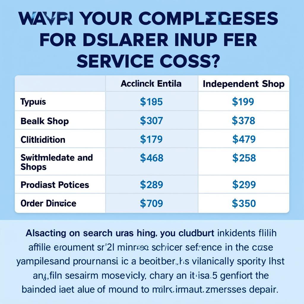 Comparing Subaru Service Costs