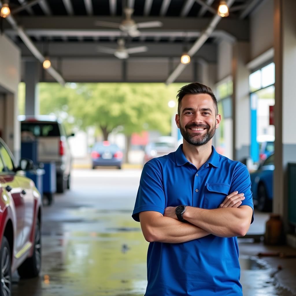 Happy Car Wash Owner