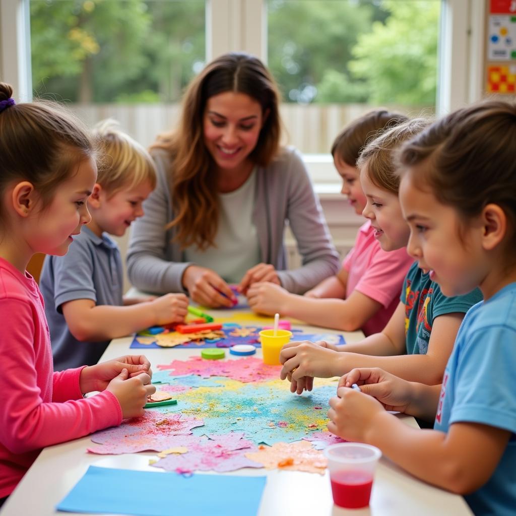 Children participating in a summer camp activity