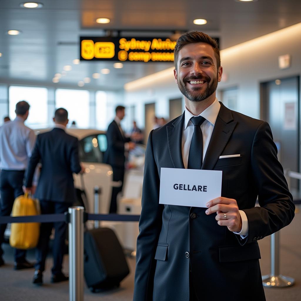 Chauffeur meeting passenger at Sydney Airport