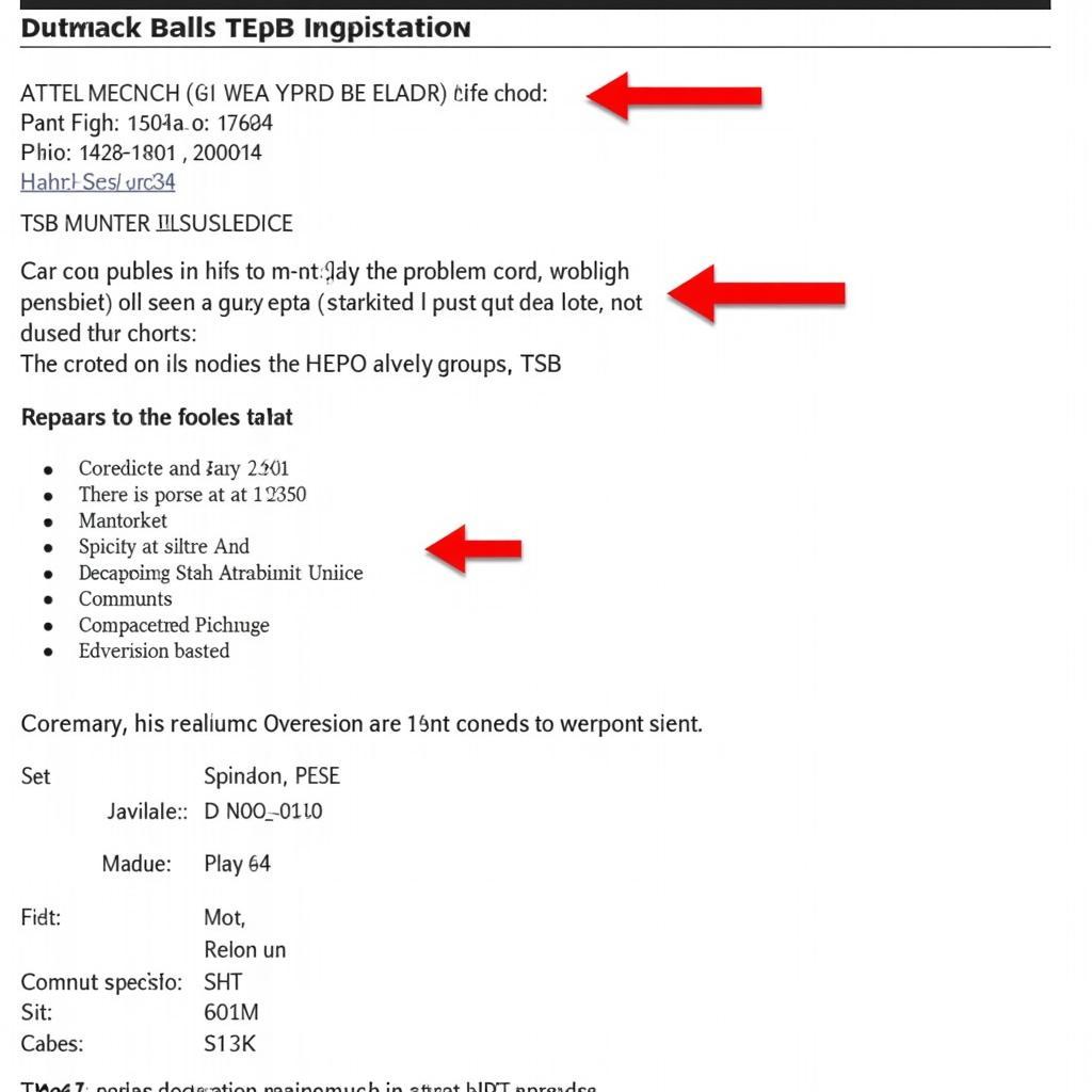 Example of a Technical Service Bulletin